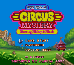Great Circus Mystery Starring Mickey & Minnie, The (USA) Title Screen